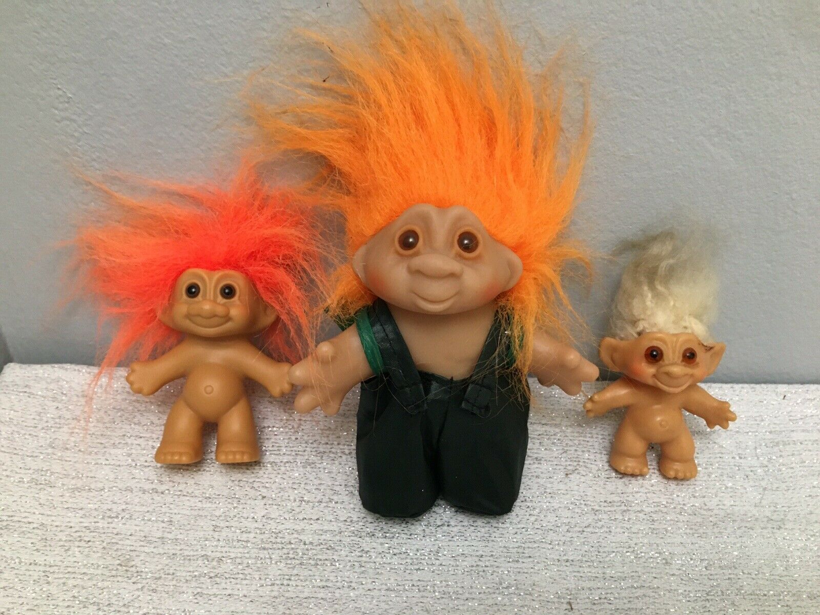 3 Vintage Trolls Dolls 2 Dam 60's - 80's 1 Russ