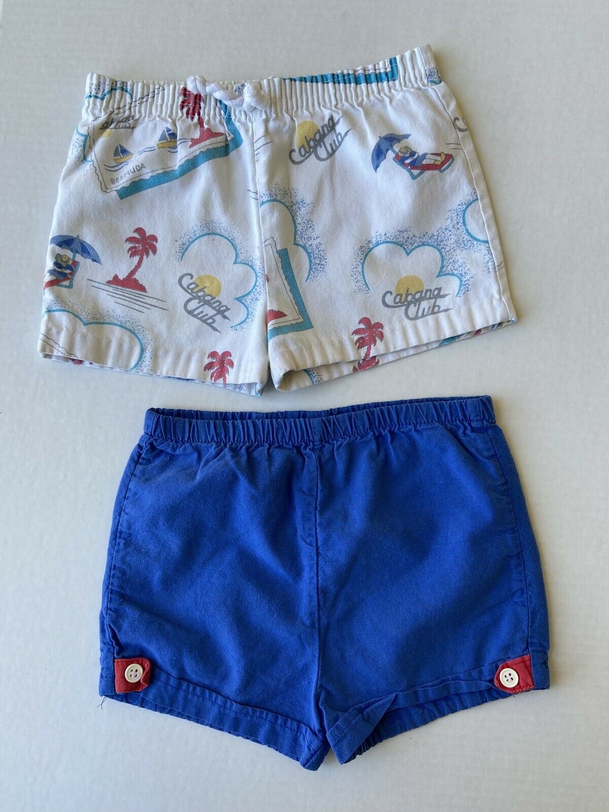 Vintage 80’s Toddler Boys Lot Of Two Shorts Size Range 24m-3t Beach