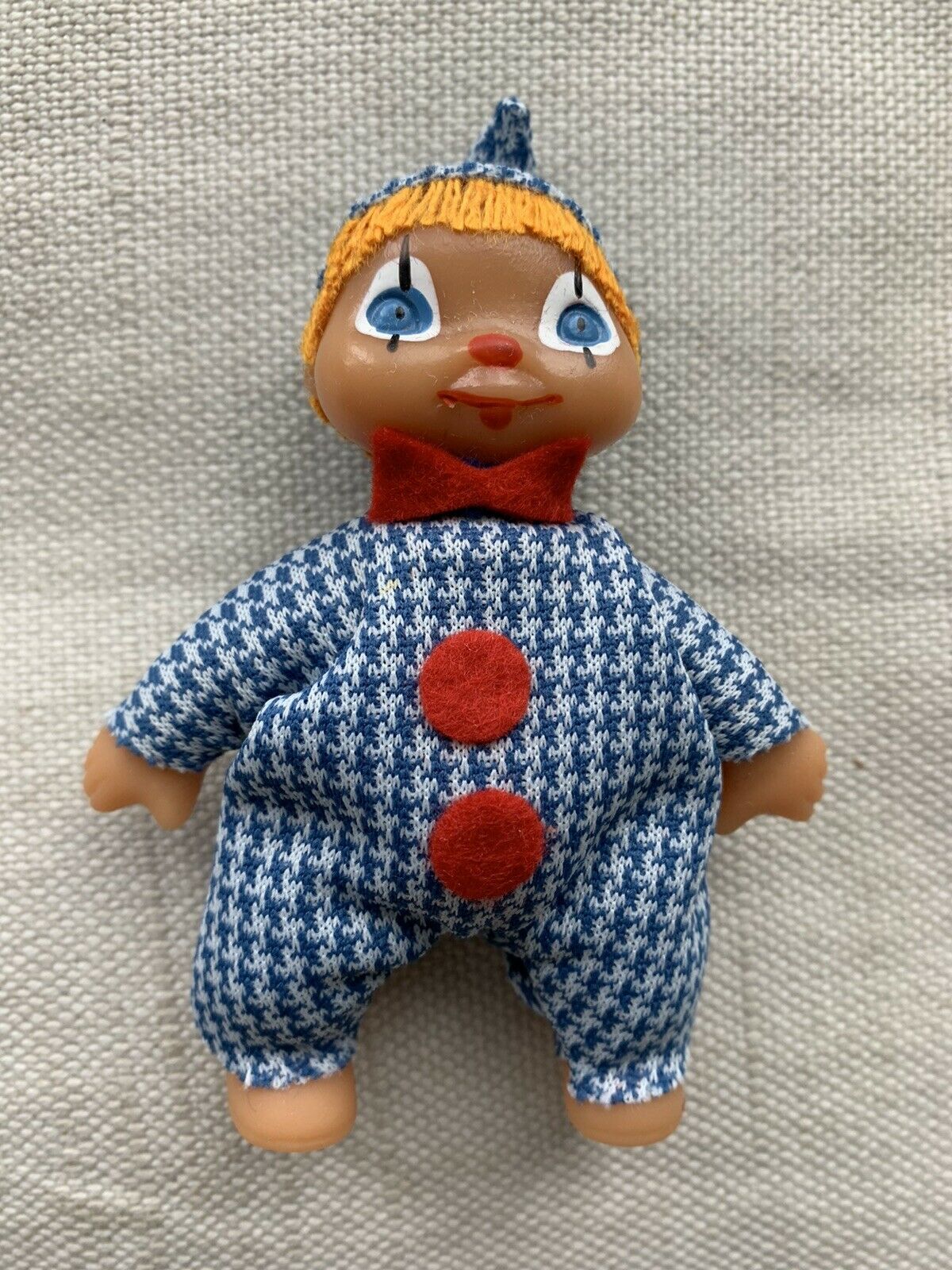 Vintage East German Rubber Doll Baby Toy Clown Boy Gdr Famos Leipzig